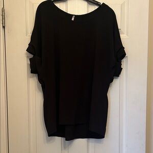 Chic Black Short Sleeve Women's Top